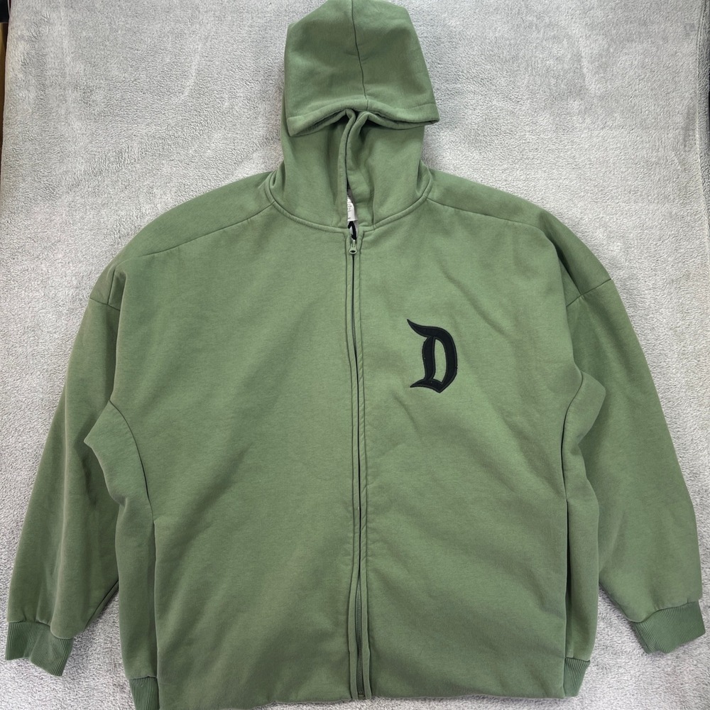 Disney Hoodie Men XXL Green Disneyland Authentic Original Zip Up Fleece Graphic